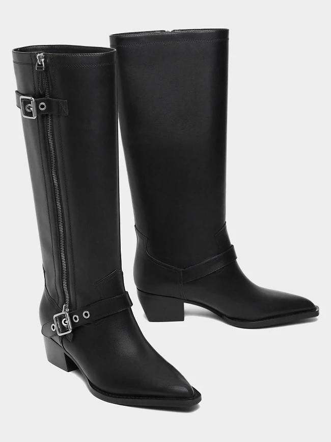 Сапоги женские демисезонные, цвет черный, натуральная кожа 1731197 | 3