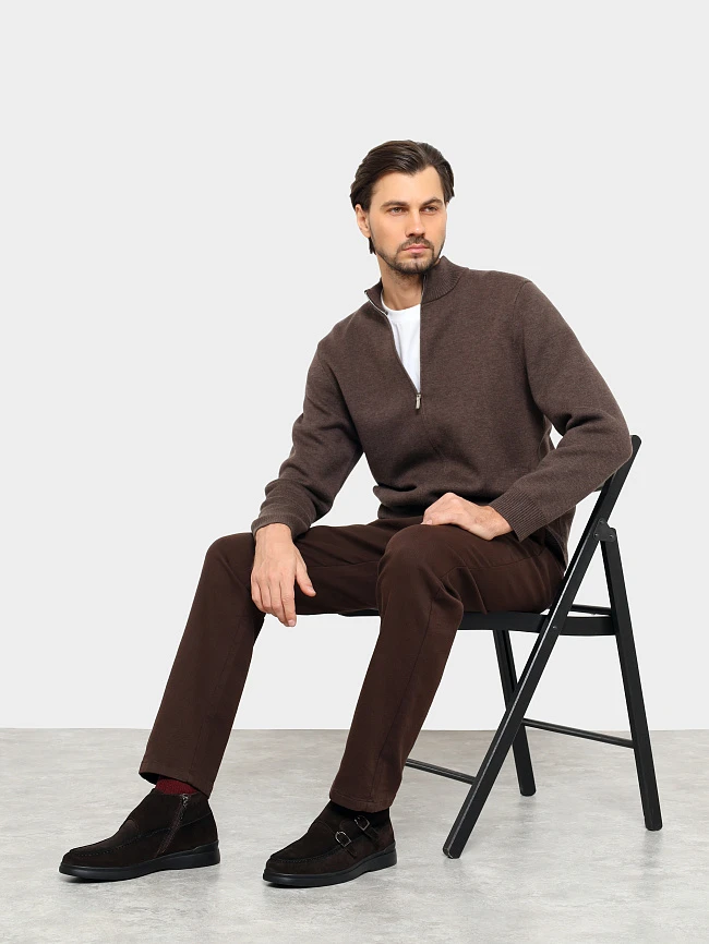 Ботинки мужские демисезонные, цвет коричневый, натуральный спилок M801219 | 11