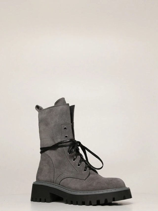 Ботинки женские демисезонные, цвет серый, натуральный спилок 1847465 | 1