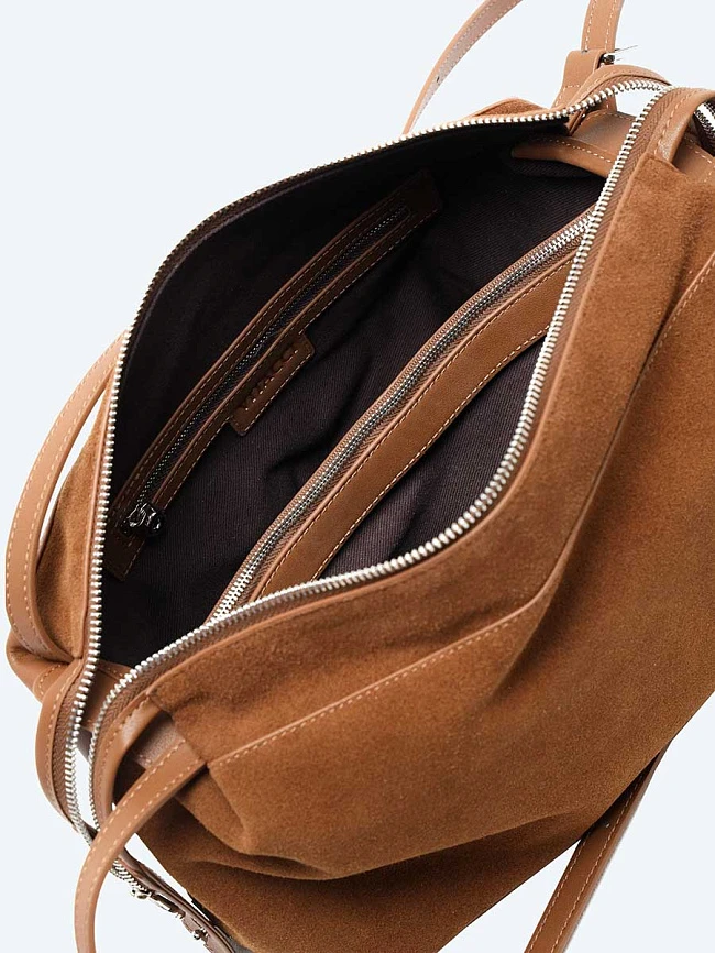 Сумка женская весна-лето, цвет рыжий, натуральный спилок DUA002-13 | 4