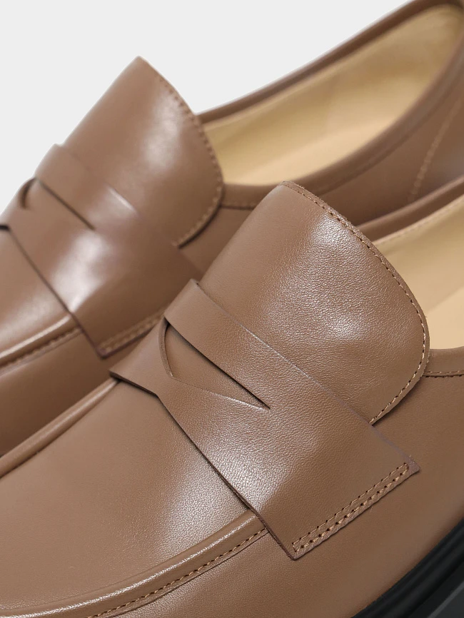 Лоферы женские всесезонные, цвет бежевый, натуральная кожа 1820244 | 7