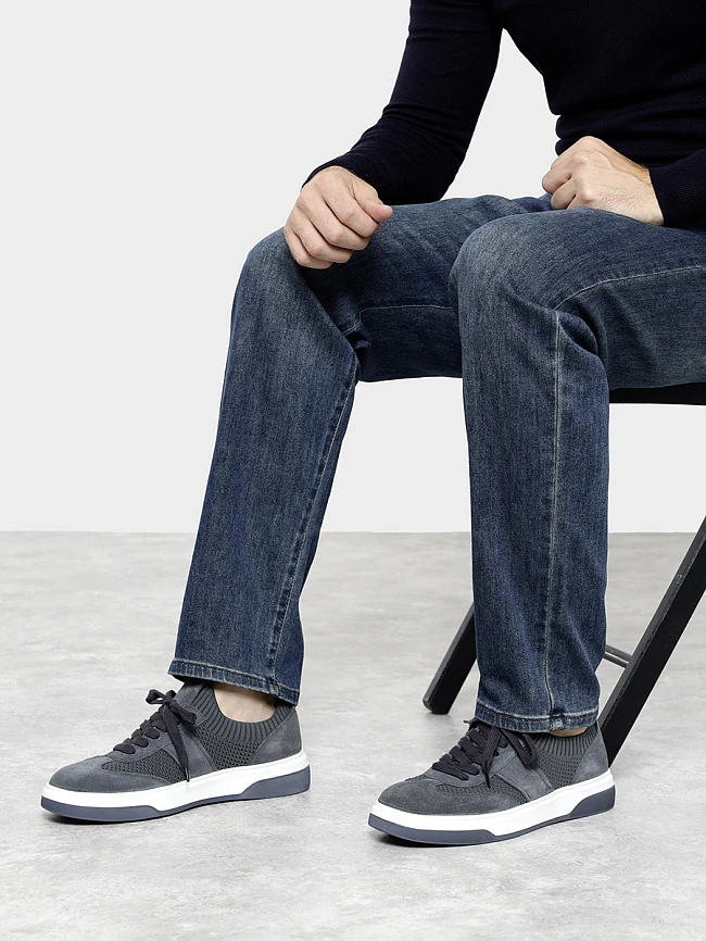 Кеды мужские демисезонные, цвет серый, текстиль/натуральный спилок M1782284-2 | 11