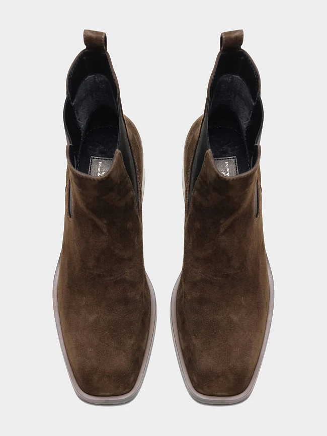 Полусапоги женские демисезонные, цвет коричневый, натуральный велюр 1494507 | 4