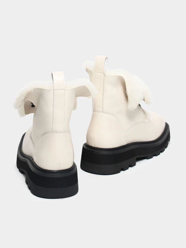 Ботинки женские зимние, цвет молочный, натуральная кожа 1820439M | 4