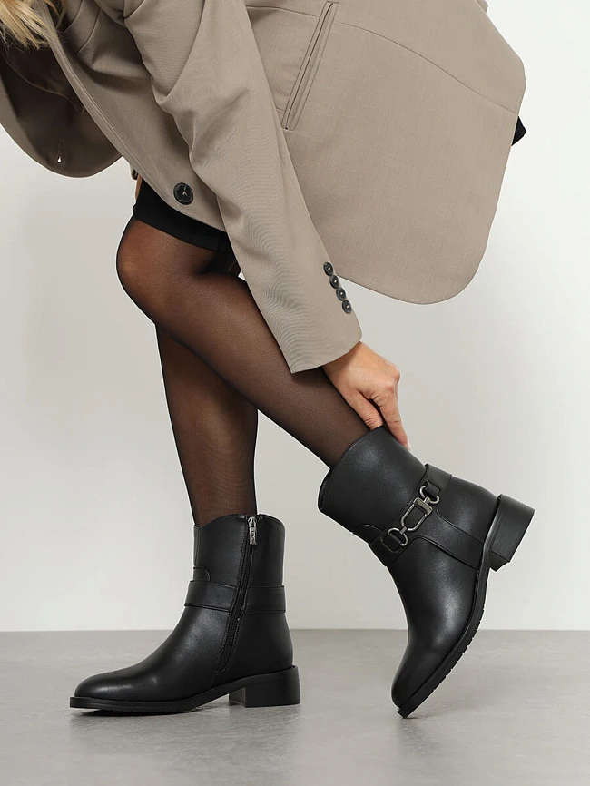 Полусапоги женские зимние, цвет черный, искусственная кожа 1848782M | 16