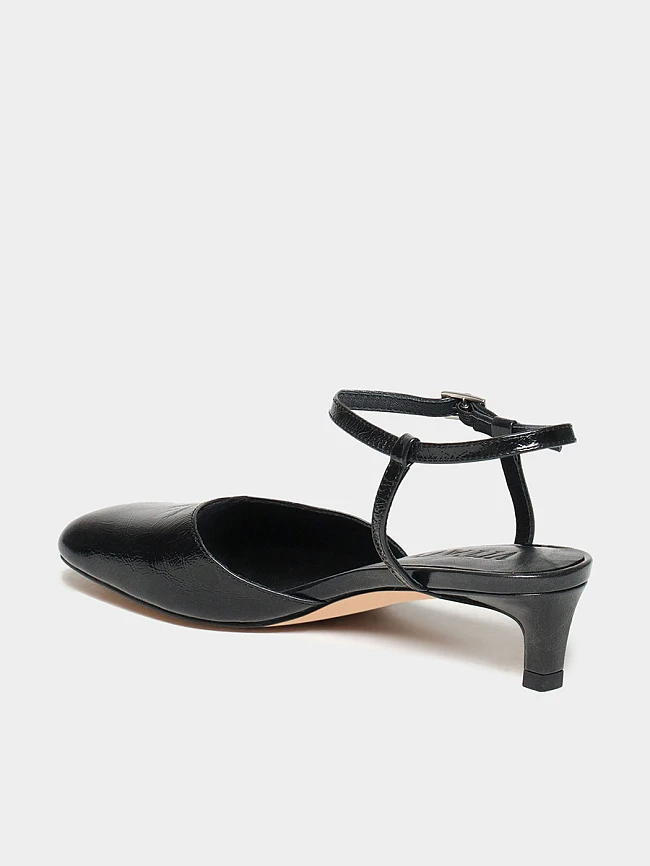 Туфли женские летние, цвет черный, натуральная масляная кожа 1731394 | 3