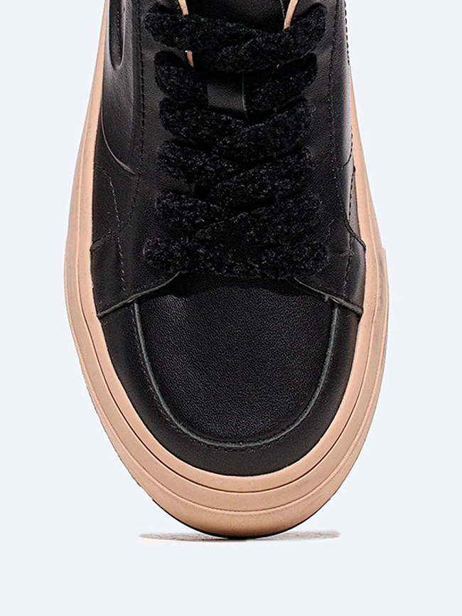 Кеды женские демисезонные, цвет черный, натуральная кожа 3630312 | 4