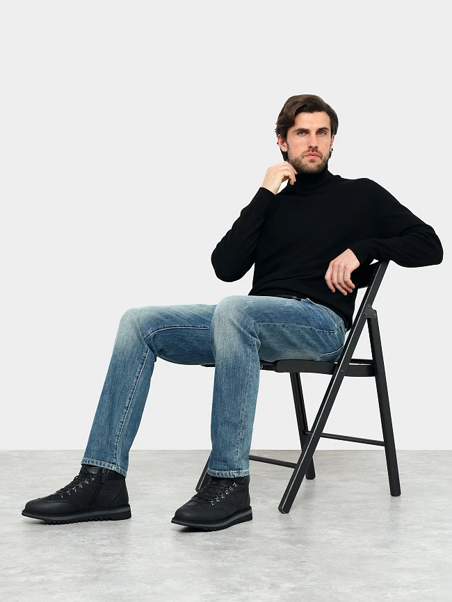 Ботинки мужские зимние, цвет черный, натуральная кожа/шерсть M1782550M | 11