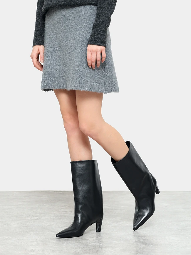 Сапоги женские всесезонные, цвет черный, натуральная кожа 497113 | 7