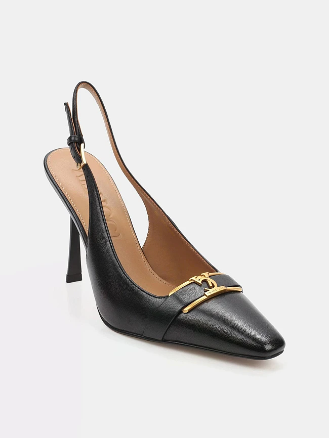 Туфли женские летние, цвет черный, натуральная кожа 1494426 | 2