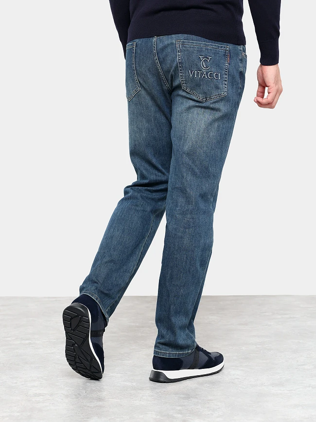 Кроссовки мужские демисезонные, цвет синий, натуральная кожа/натуральный спилок M253605 | 8