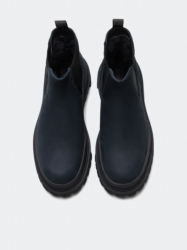 Ботинки мужские зимние, цвет синий, натуральный нубук M1022569M-1 | 7