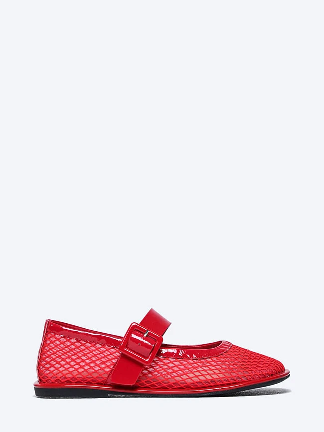 Балетки женские летние, цвет красный, текстиль/натуральная кожа и полимерные материалы 1849720 | 3