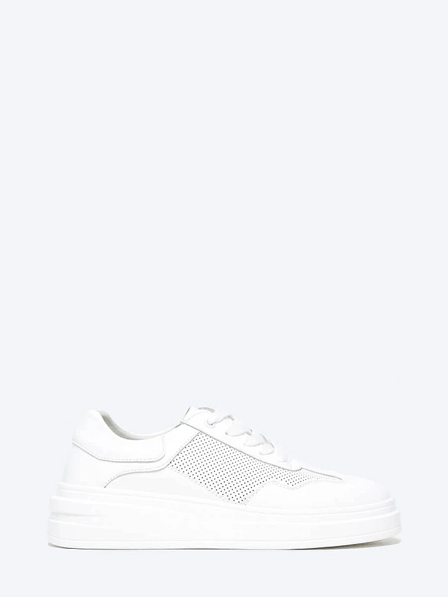 Кеды женские демисезонные, цвет белый, натуральная кожа и полимерные материалы 116029 | 2