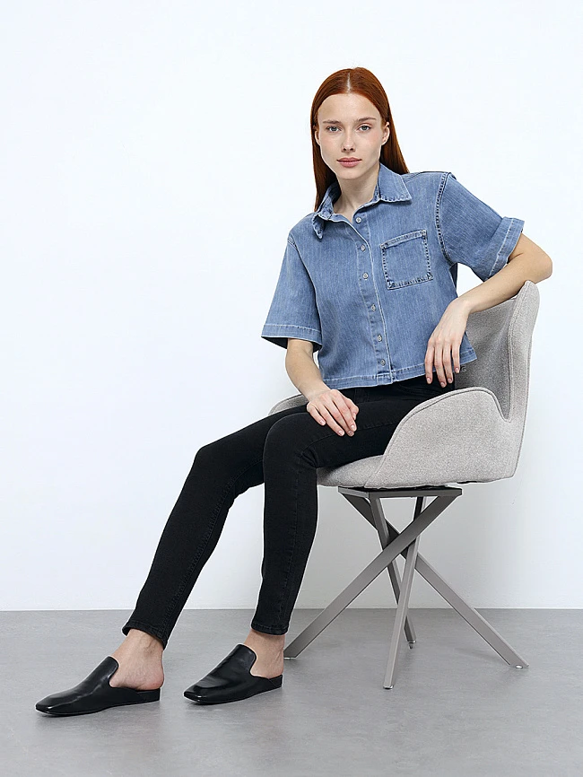 Мюли женские летние, цвет черный, натуральная кожа 1821404 | 11