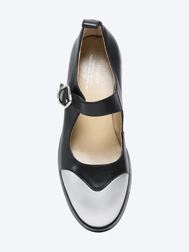 Туфли женские всесезонные, цвет черный, натуральная кожа/натуральный лак 641561 | 4