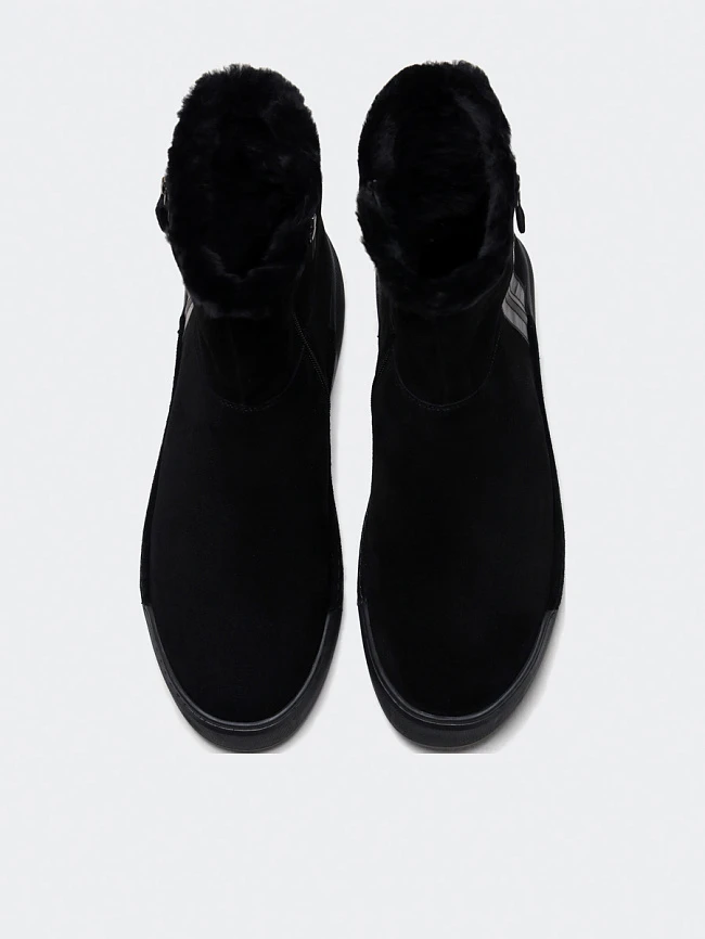 Полусапоги мужские зимние, цвет черный, натуральный спилок M1782122M | 4