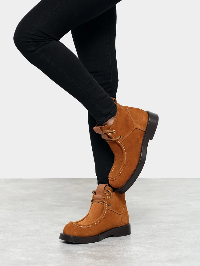 Ботинки женские зимние, цвет рыжий, натуральный спилок 1731194M | 9