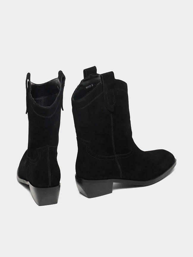 Полусапоги женские демисезонные, цвет черный, натуральный спилок 18410103 | 4