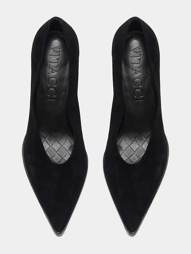 Туфли женские всесезонные, цвет черный, натуральный велюр 497630 | 5