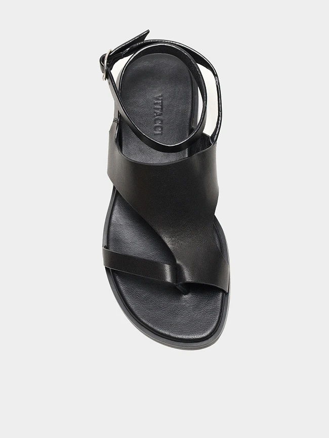 Сандалии женские летние, цвет черный, натуральная кожа 7210508 | 4