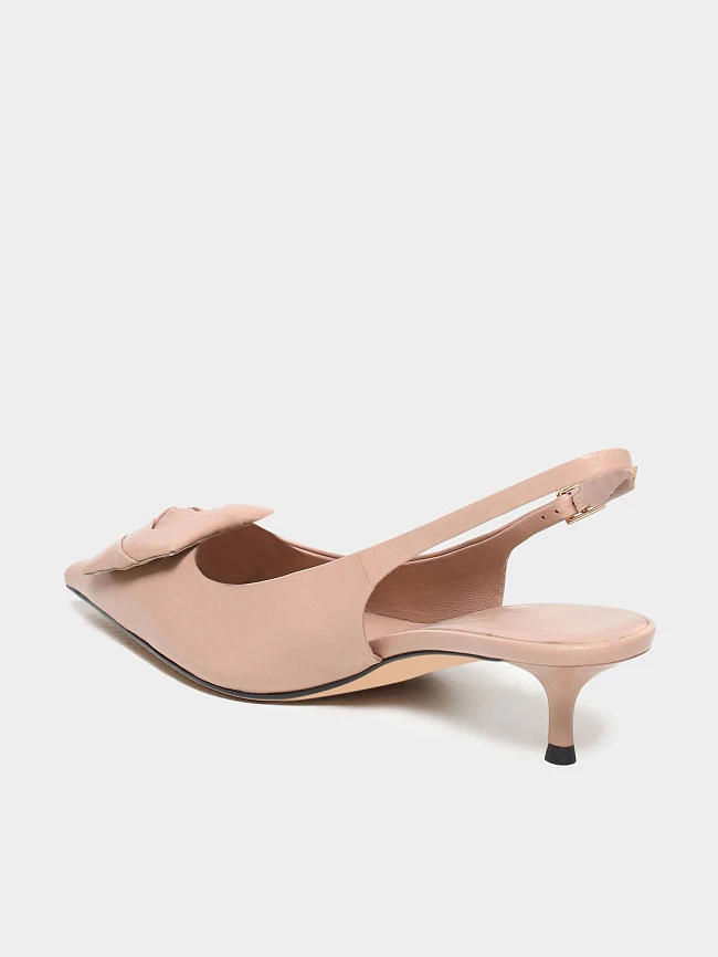 Туфли женские летние, цвет пудровый, натуральная кожа 944397 | 3