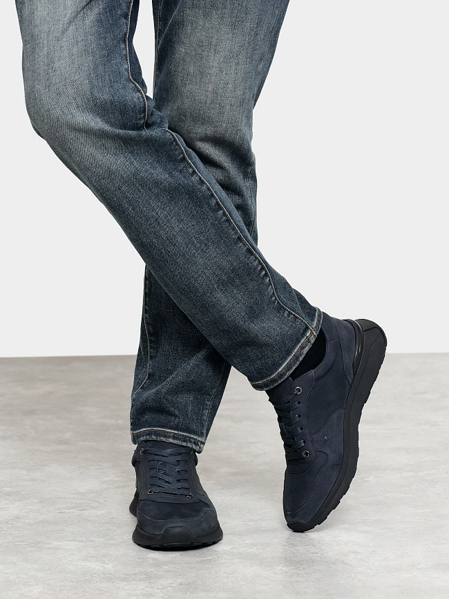 Кроссовки мужские демисезонные, цвет синий, натуральный нубук M1782601 | 9