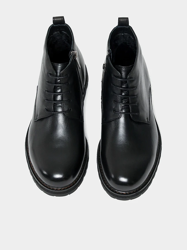 Ботинки мужские зимние, цвет черный, натуральная кожа M1022516M | 4