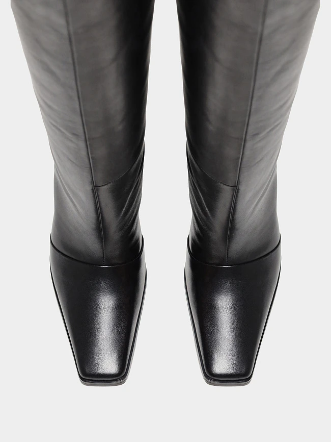 Сапоги женские демисезонные, цвет черный, натуральная кожа 1494783 | 5