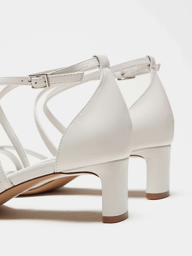 Босоножки женские летние, цвет белый, натуральная кожа 497609 | 5