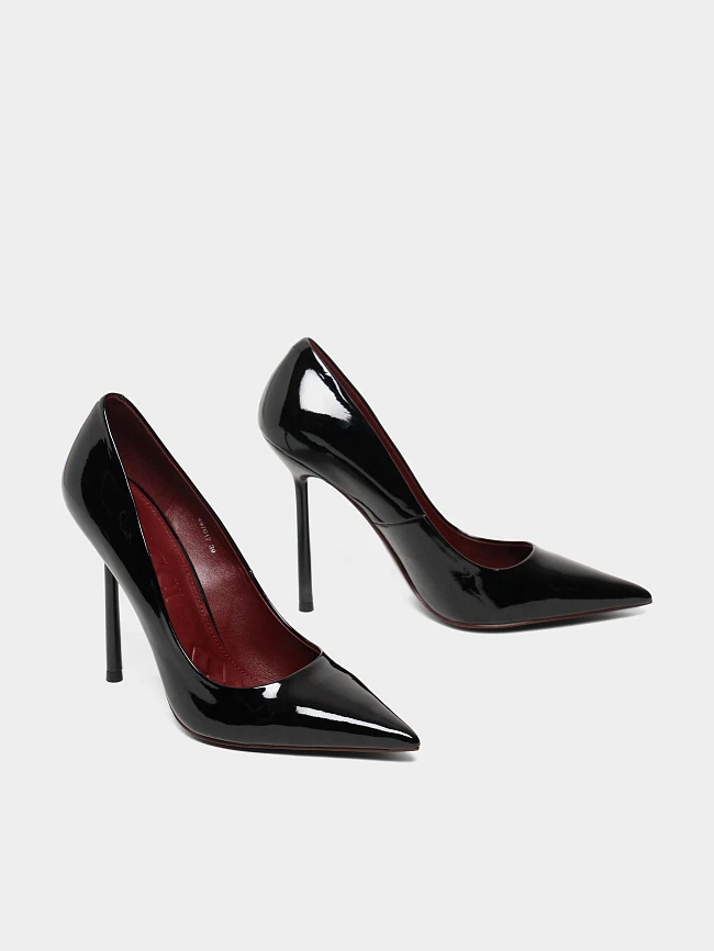 Туфли женские всесезонные, цвет черный, натуральная лаковая кожа 497017 | 2