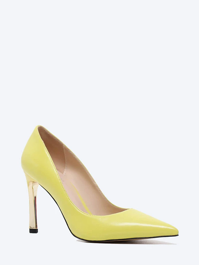 Туфли женские всесезонные, цвет желтый, искусственная кожа 2390234 | 1