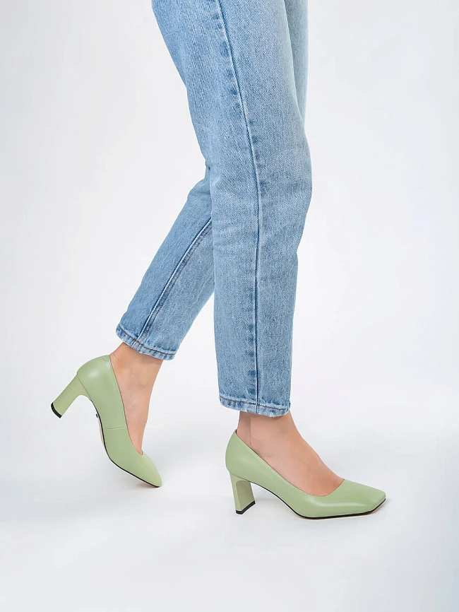 Туфли 1395405 женские цвет зеленый, натуральная кожа и полимерные материалы 1395405         | 7