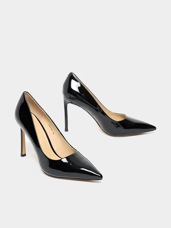 Туфли женские всесезонные, цвет черный, натуральная лаковая кожа 495978P | 3