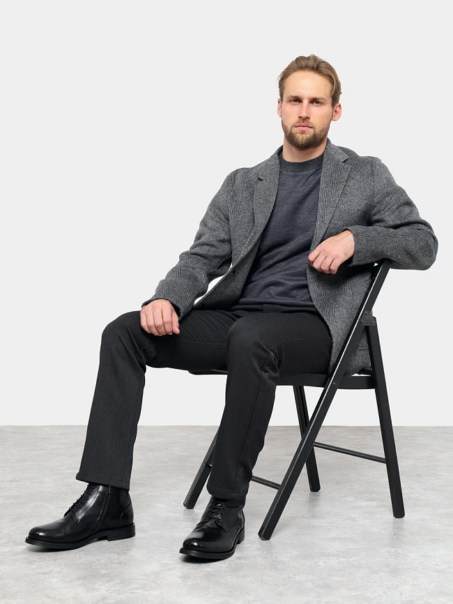 Ботинки мужские демисезонные, цвет черный, натуральная кожа M1022584 | 8