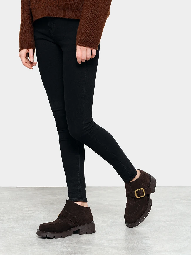 Полуботинки женские всесезонные, цвет коричневый, натуральный спилок 1731215 | 7