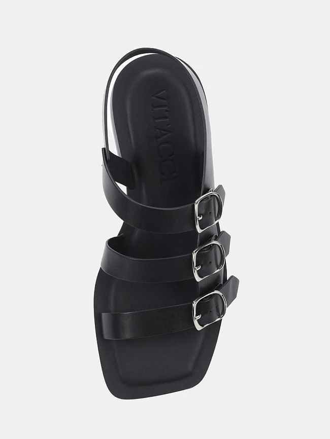 Сандалии женские летние, цвет черный, натуральная кожа 1494356 | 4