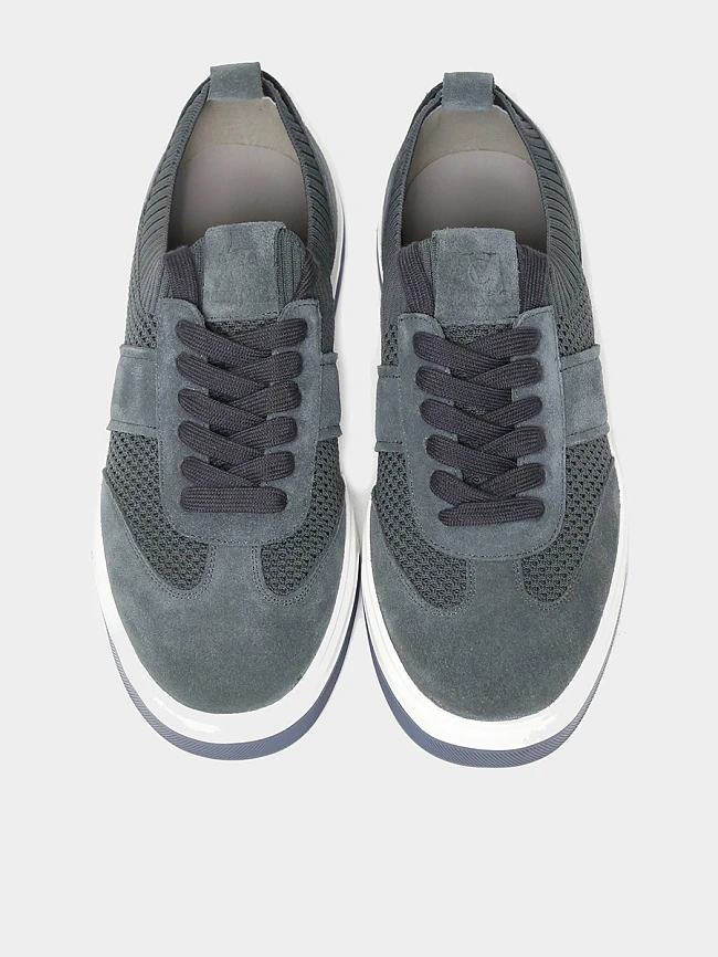 Кеды мужские демисезонные, цвет серый, текстиль/натуральный спилок M1782284-2 | 4