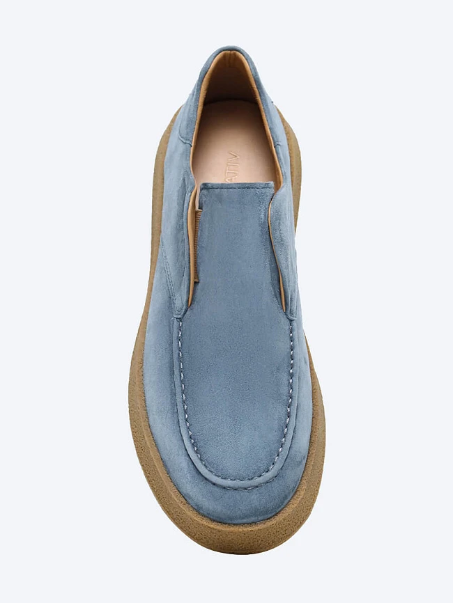 Слипоны мужские демисезонные, цвет синий, натуральный велюр M1781869 | 4