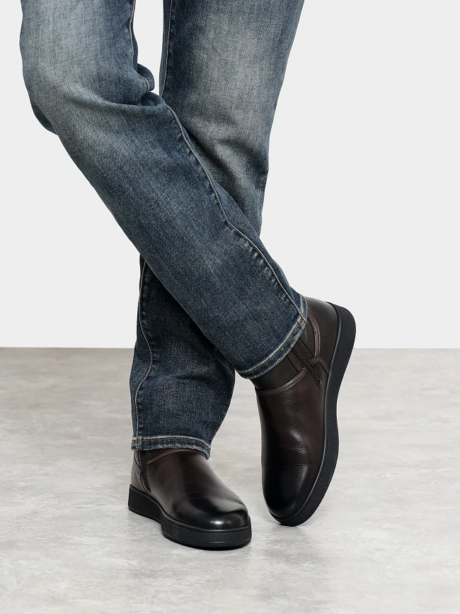 Полусапоги мужские зимние, цвет коричневый, натуральная кожа M254260M | 9