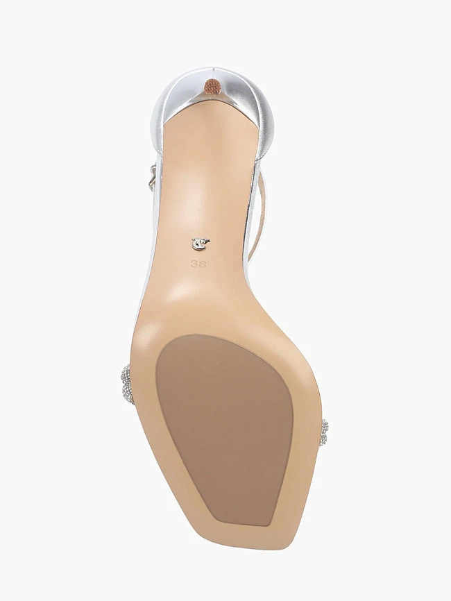 Босоножки женские летние, цвет серебряный, натуральный велюр/натуральная кожа 1494248 | 5