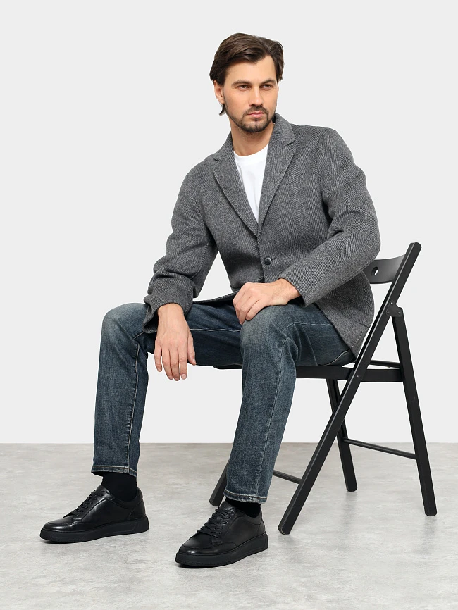 Кроссовки мужские демисезонные, цвет черный, натуральная кожа M254236 | 11