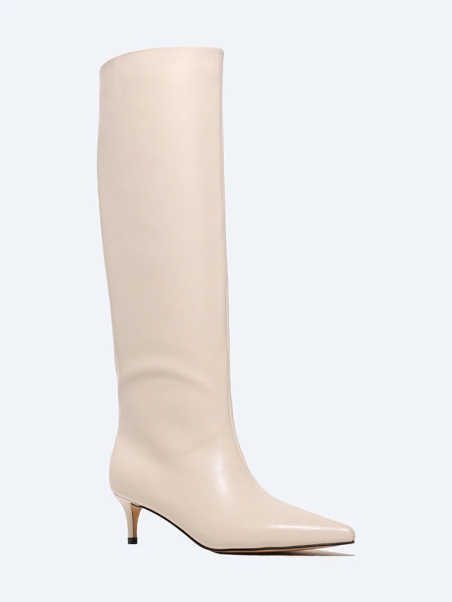 Сапоги женские демисезонные, цвет молочный, натуральная кожа 6550307 | 1