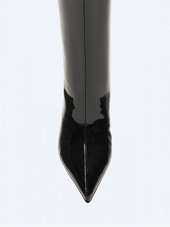 Полусапоги женские демисезонные, цвет черный, искусственная лаковая кожа 6550315 | 4