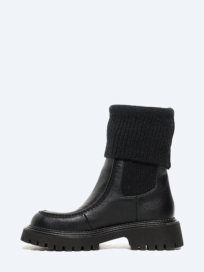 Сапоги женские демисезонные, цвет черный, искусственная кожа/шерсть 18410115 | 3