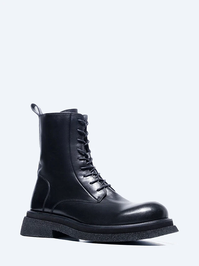 Ботинки мужские демисезонные, цвет черный, натуральная кожа M253562 | 1