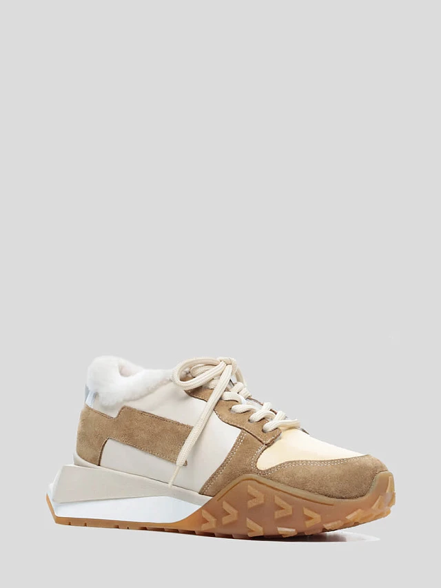 Кроссовки женские зимние, цвет бежевый, натуральная кожа 1221296M | 1