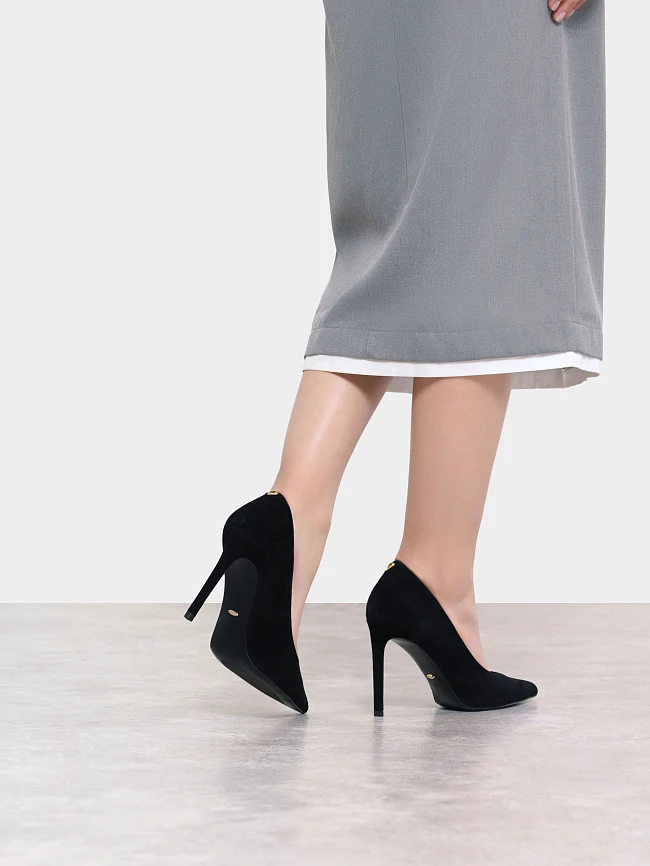 Туфли женские всесезонные, цвет черный, натуральный велюр 1493600 | 8