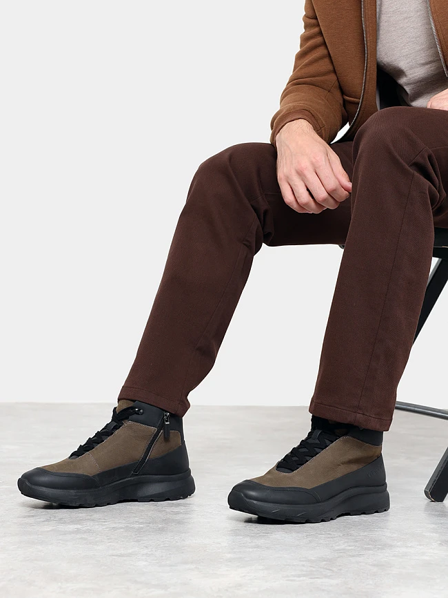 Ботинки мужские демисезонные, цвет хаки, натуральная кожа/натуральный спилок M1782076-1 | 11