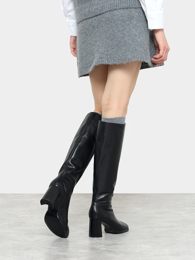 Сапоги женские демисезонные, цвет черный, натуральная кожа 944274 | 8